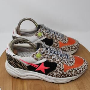 Golden Goose Shoes Women 37 Running Sole Sneaker Zoo Puzzle Pink Fluo Streetwear